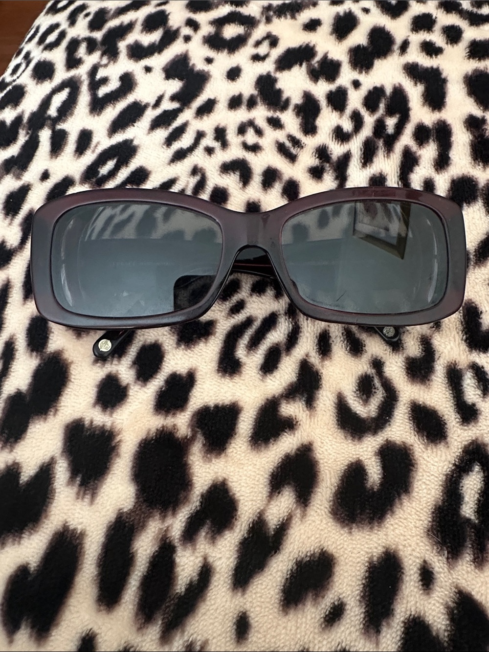 Versace Classic Rectangular Women's Sunglasses - Dark Brown Frames